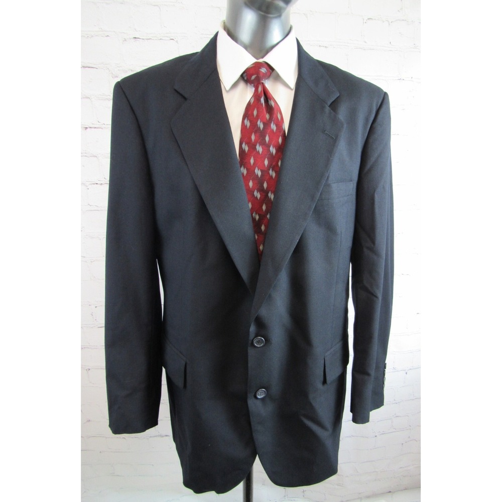 Jos A Bank Navy Suit Jacket 2-Button Wool Men's Size 45L